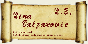 Mina Balzamović vizit kartica